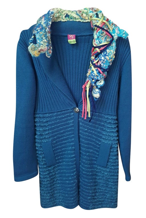 Blue knit jacket