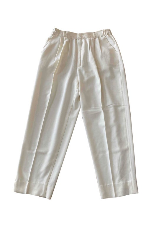 Ecru pleated trousers