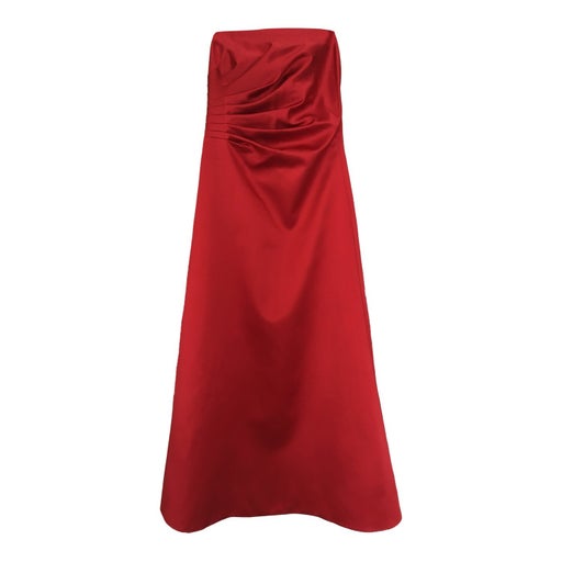 Red strapless dress