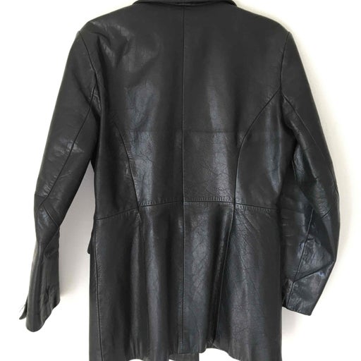 Long leather blazer