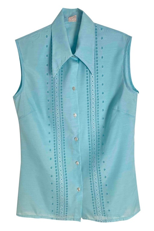 Embroidered turquoise shirt