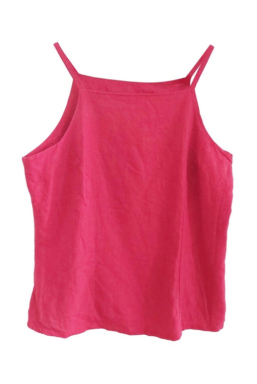 Red linen camisole