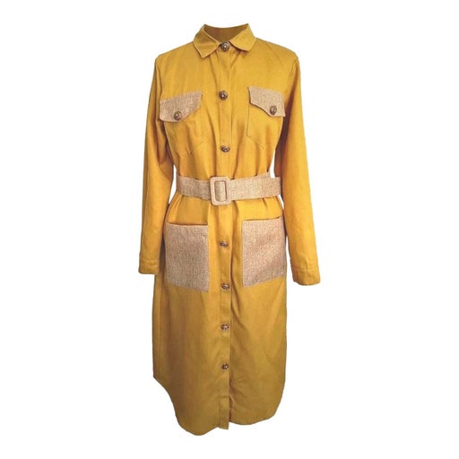 Mustard trench coat