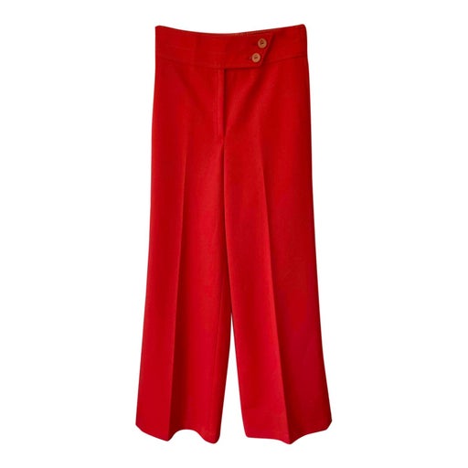 Red flare pants