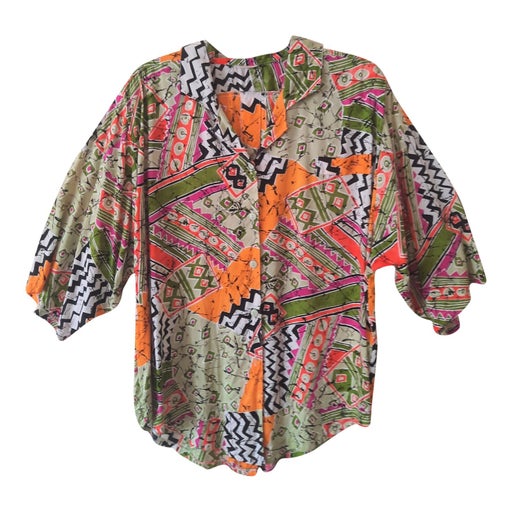 90's multicolored blouse
