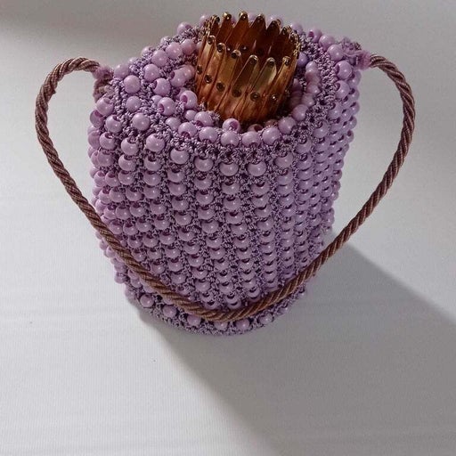 Beaded and crocheted mini bag