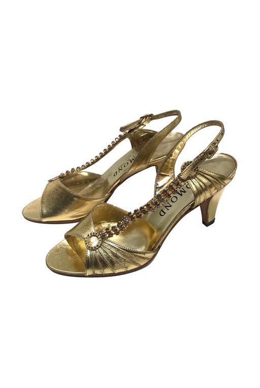Golden leather sandals