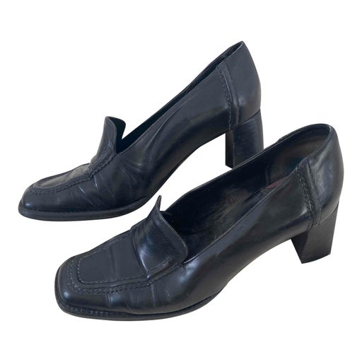 Mocassins à talons en cuir