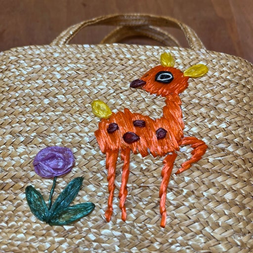 Embroidered mini basket