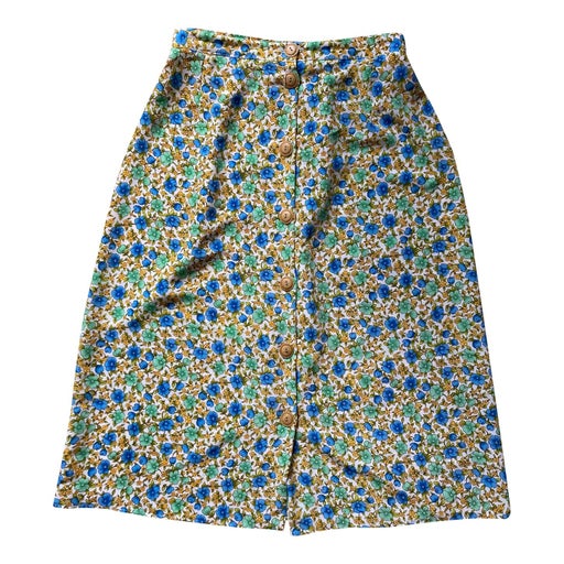 Jupe boutonnée à fleurs