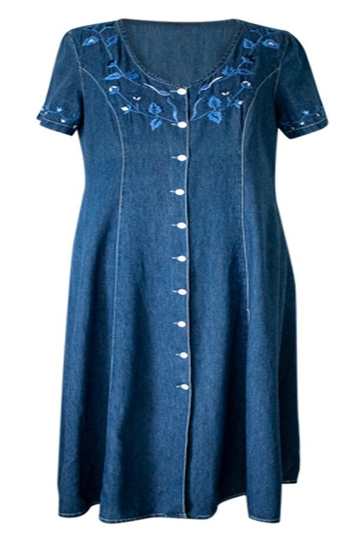 Buttoned denim dress