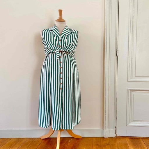 Robe longue à rayures