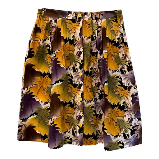 Printed buttoned skirt