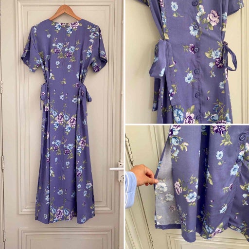 Robe boutonnée à fleurs