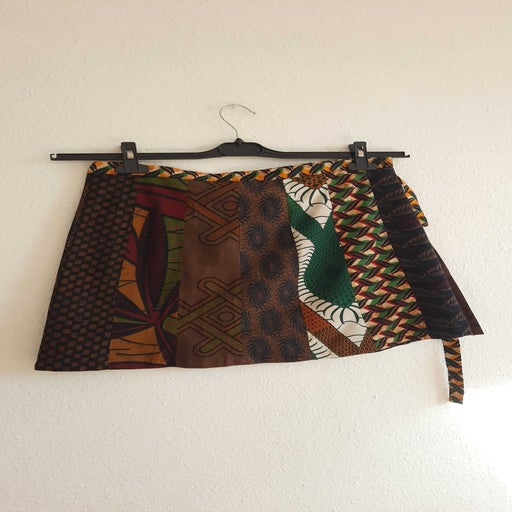 Mini-jupe portefeuille patchwork
