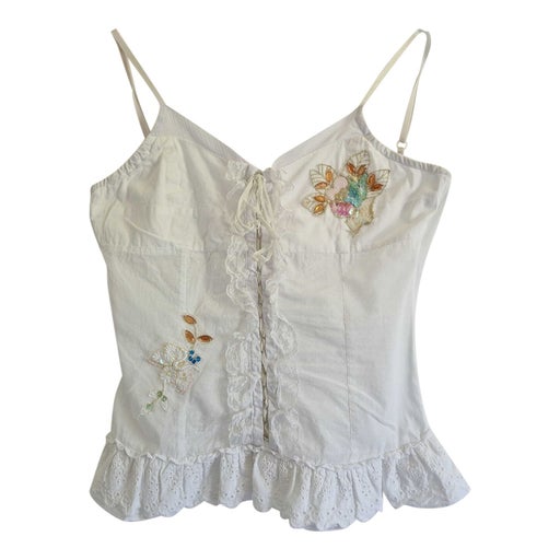 Embroidered cotton corset