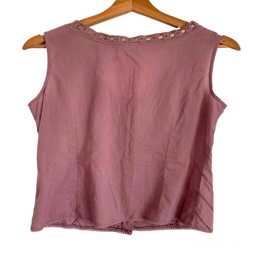 Top brodé en coton