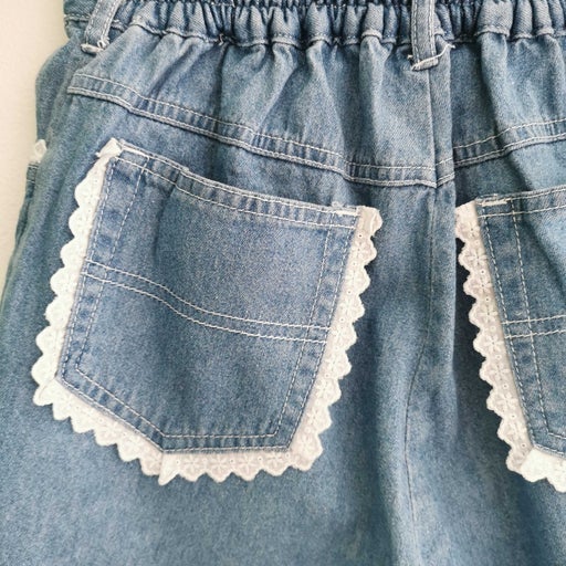 Denim shorts with lace