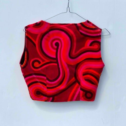 Crop top en velours 70's