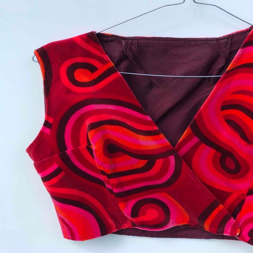 Crop top en velours 70's