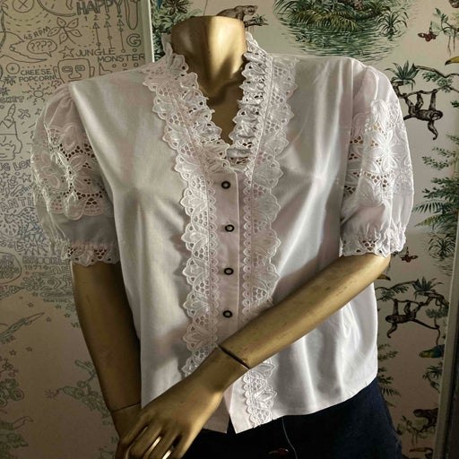 Blouse brodée en coton