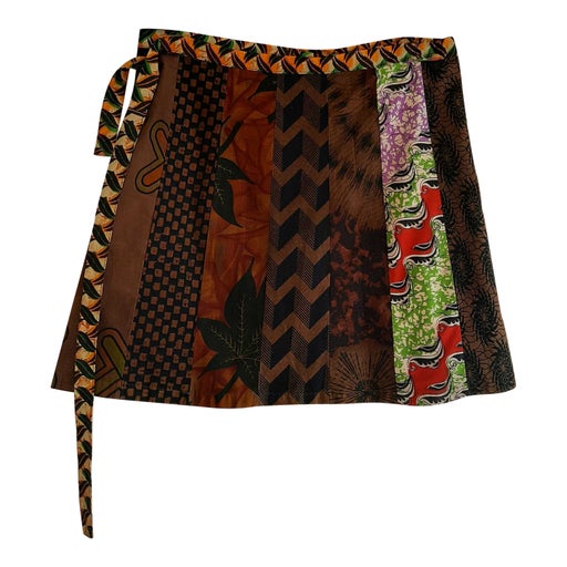 Mini-jupe portefeuille patchwork