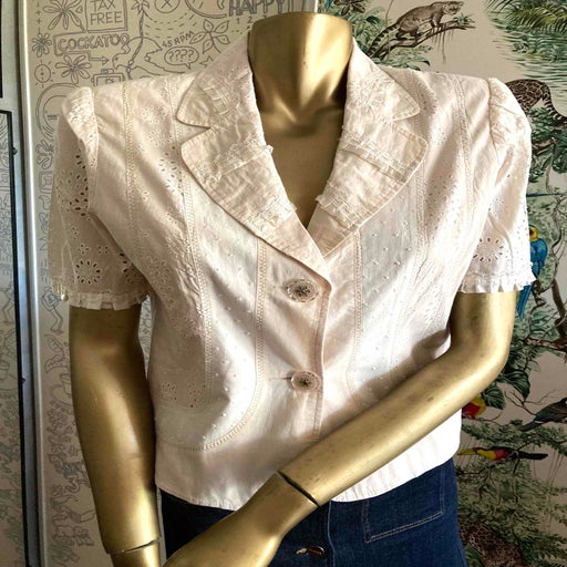 Blouse brodée en coton
