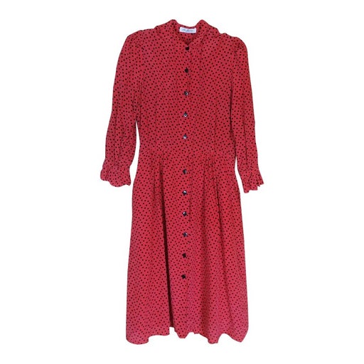 Buttoned silk dress