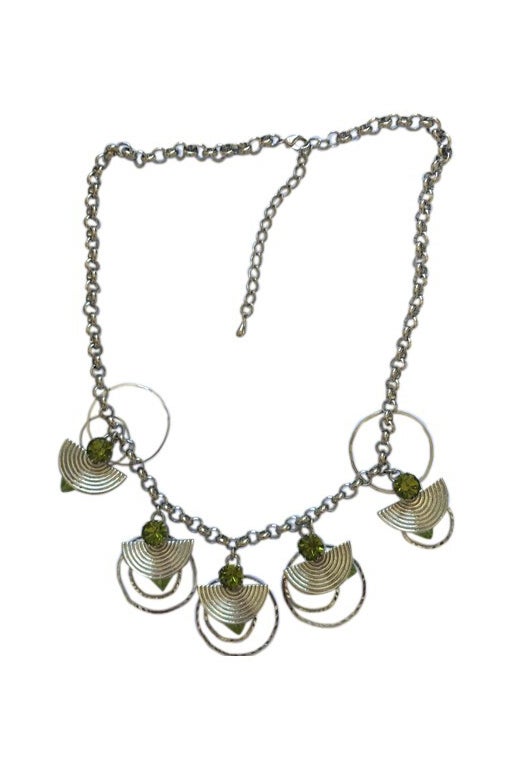 Metal and rhinestone necklace