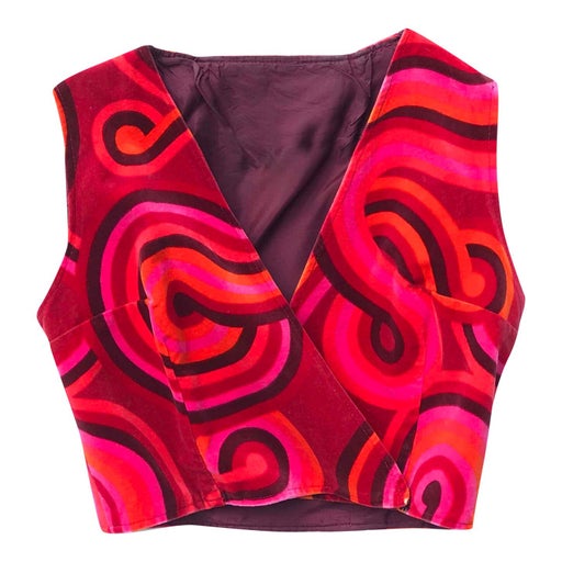 Crop top en velours 70's