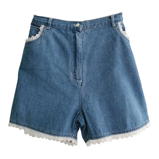 Denim shorts with lace
