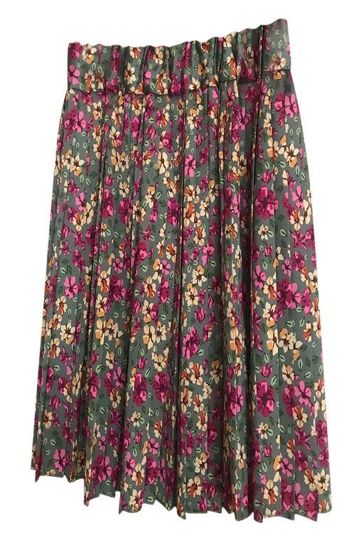 Mini-jupe plissée à fleurs