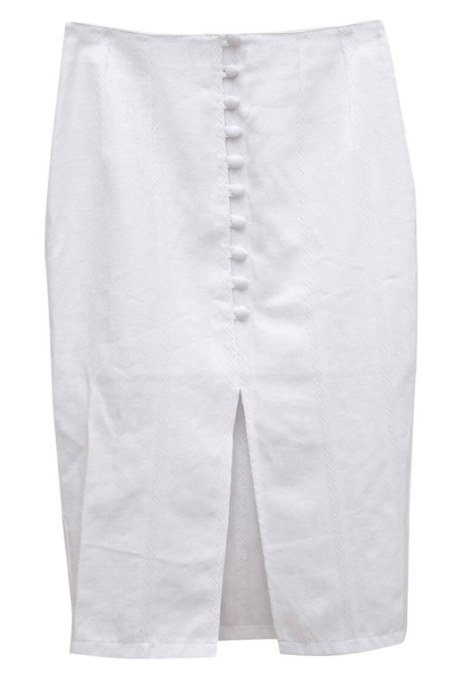 Satin buttoned skirt