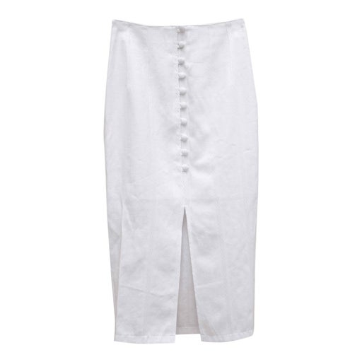 Satin buttoned skirt