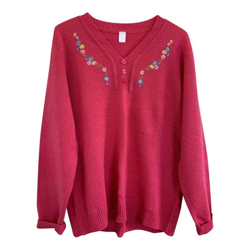 Embroidered knit top