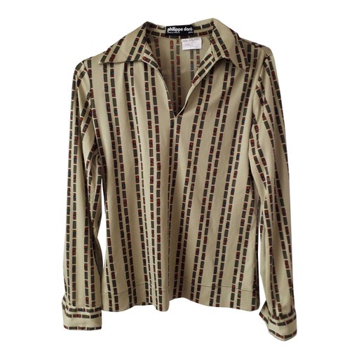 70's long-sleeved polo shirt