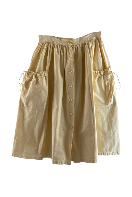 Buttoned cotton skirt