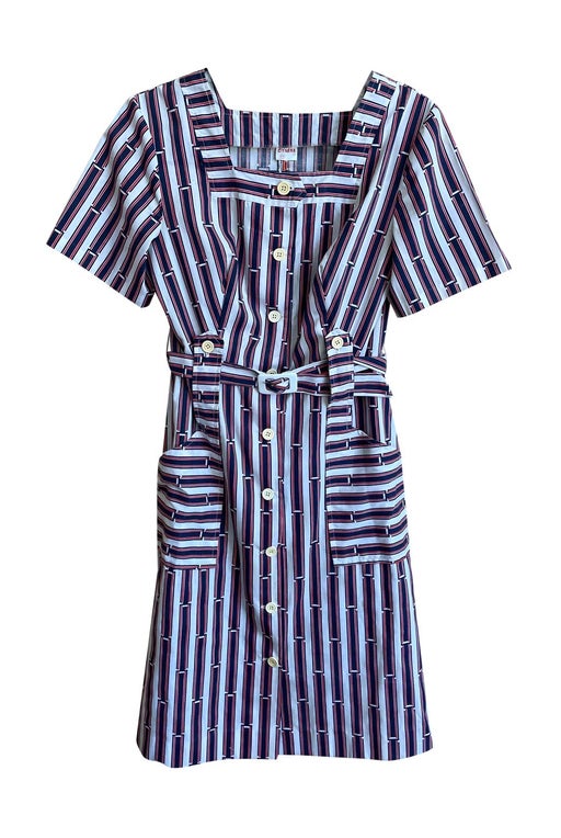 Striped buttoned dress