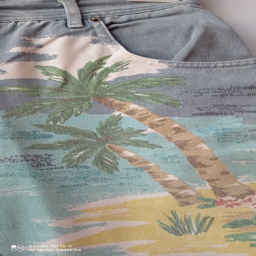 Bermuda imprimé en jean 