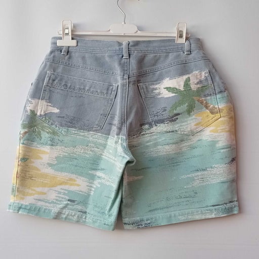 Bermuda imprimé en jean 