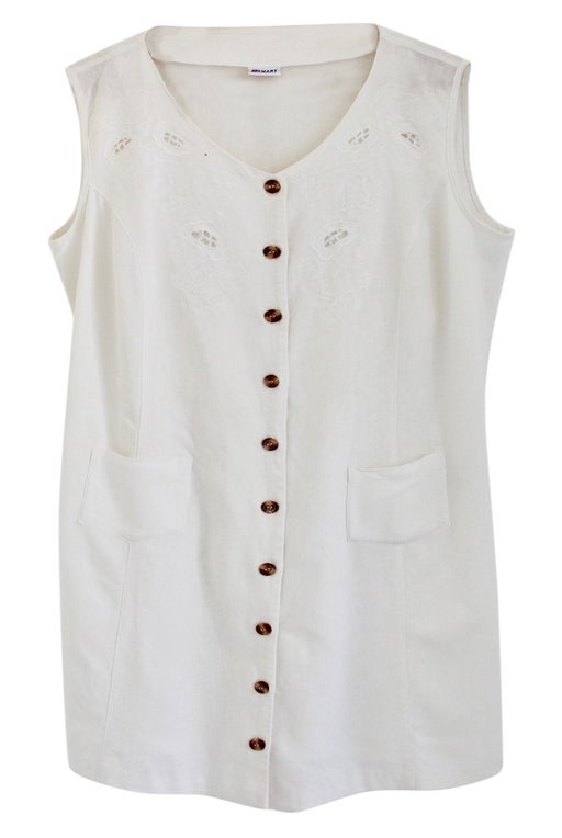 Embroidered buttoned dress