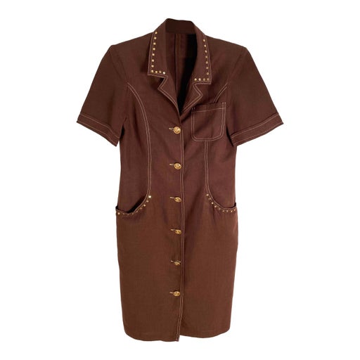 Brown shirt dress