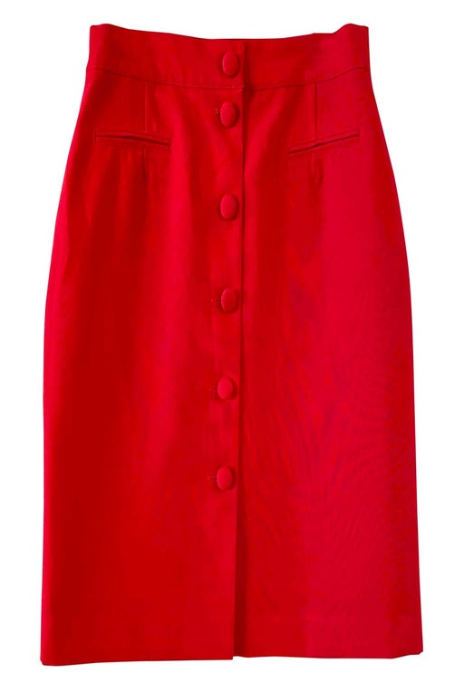 Red buttoned skirt