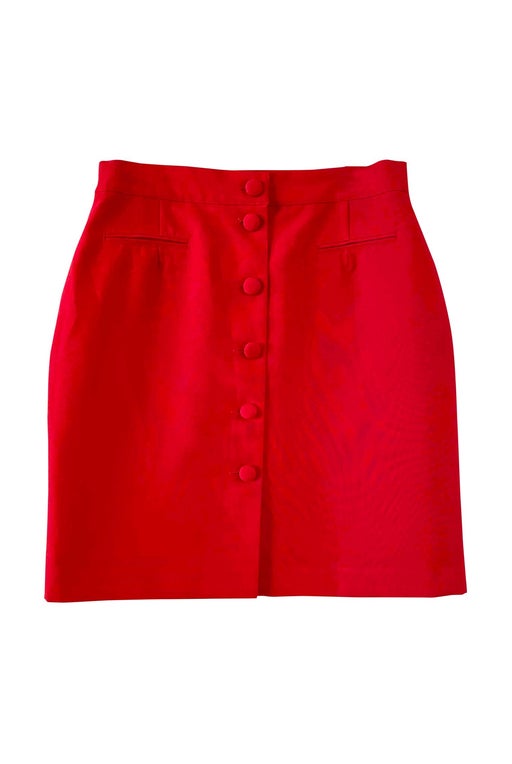 Red buttoned skirt