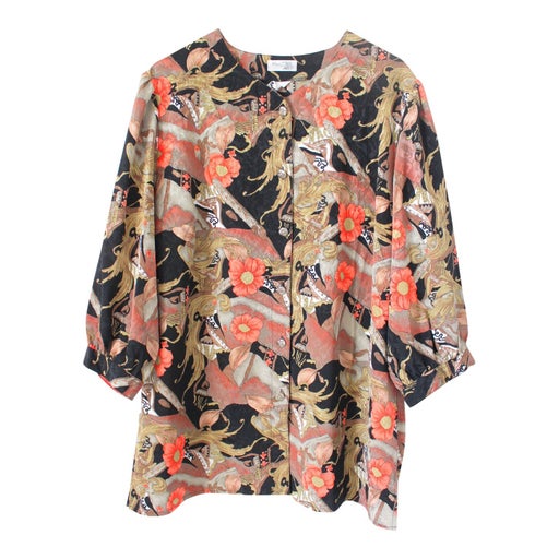 80's floral blouse