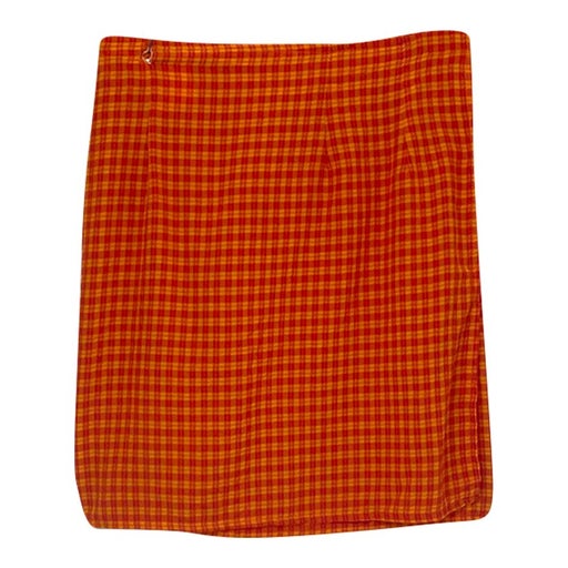 Check wrap skirt