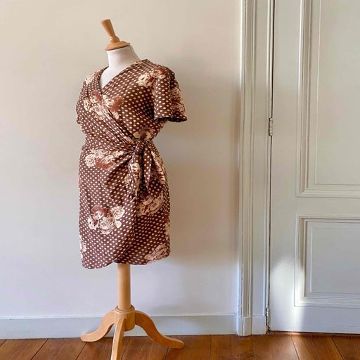 Robe portefeuille à fleurs