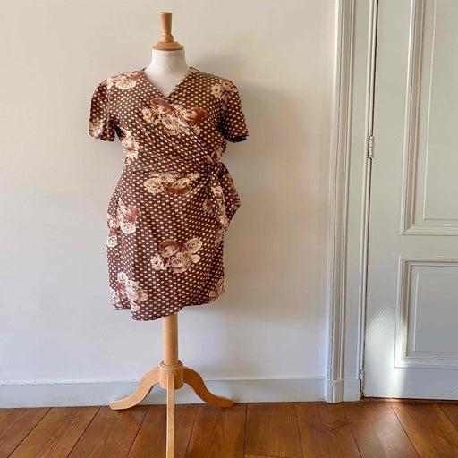 Robe portefeuille à fleurs