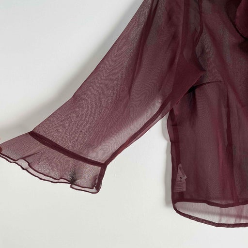 Burgundy sheer blouse for women Imparfaite