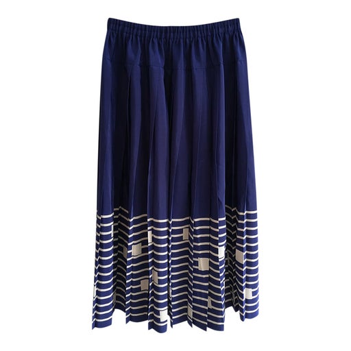 Striped pleated skirt